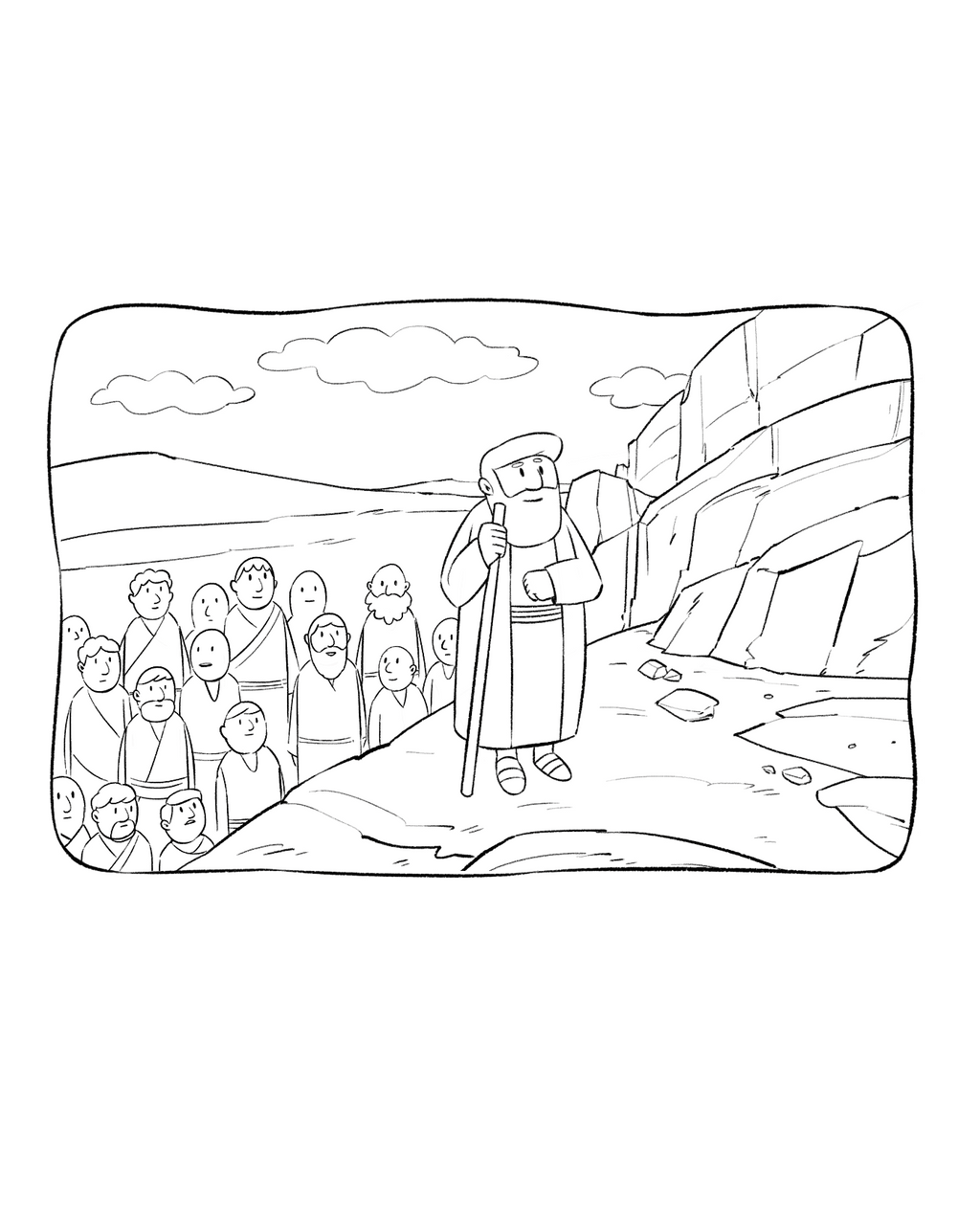 Moses In The Wilderness Coloring Page Moses in the wilderness coloring page