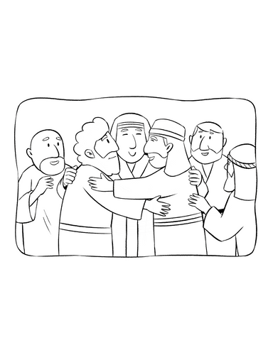 Joseph Reunites With His Brothers Coloring Page