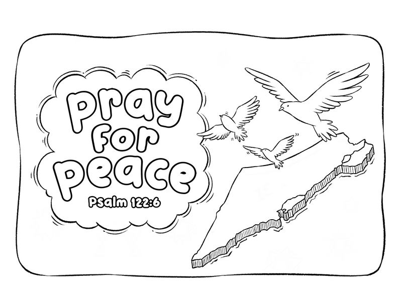 Pray For Peace Coloring Page