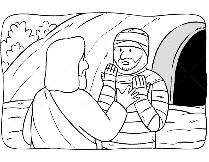 Jesus And Lazarus Coloring Page