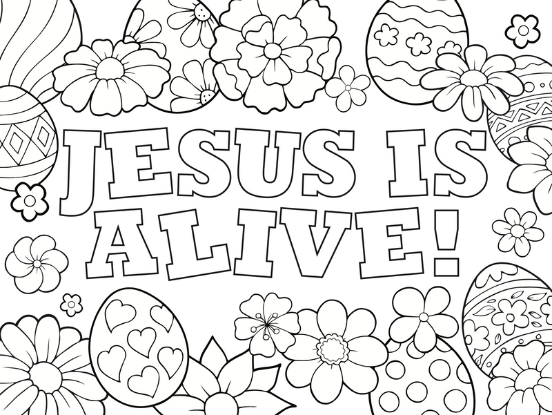 3'x4' Giant Easter Coloring Page