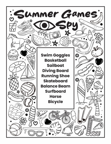 Eye Spy Summer Games Worksheet