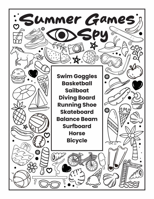 Eye Spy Summer Games Worksheet