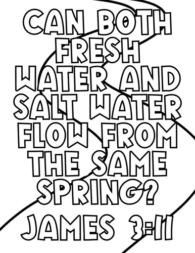 James 3:11 Bible Verse Coloring Page
