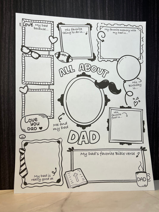 FREE All About Dad Father's Day Craft