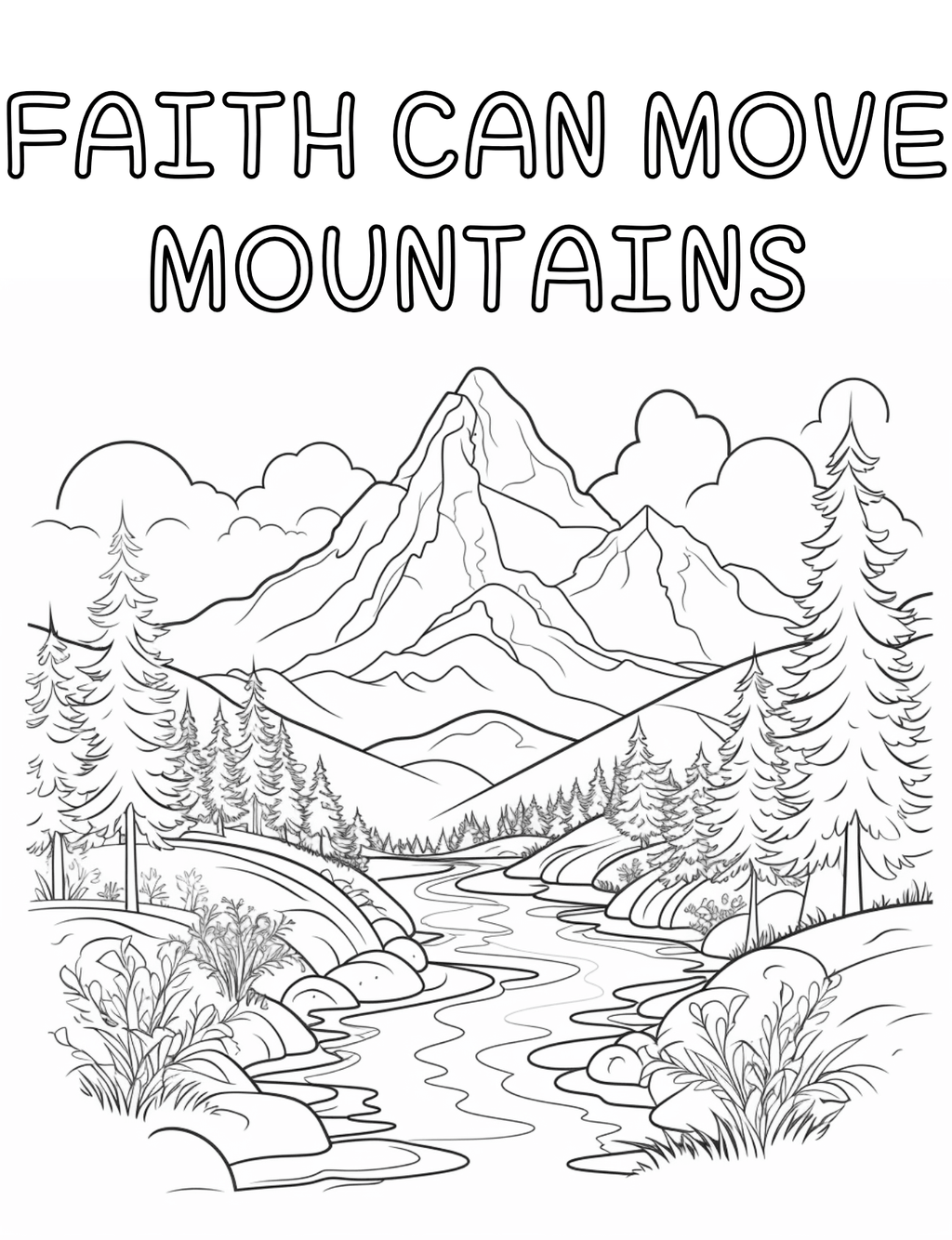 Faith Can Move Mountains Coloring Page