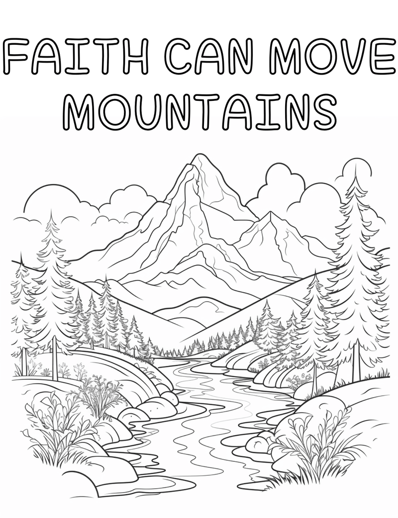 Faith Can Move Mountains Coloring Page - Children's Ministry Deals
