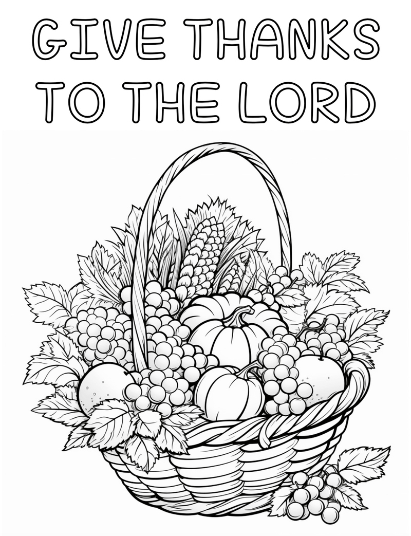 Give Thanks To The Lord Coloring Page - Children's Ministry Deals