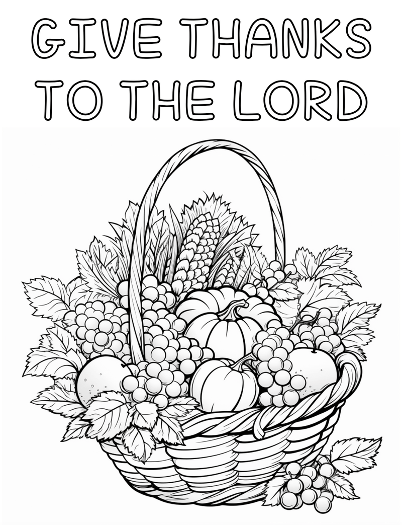 Give Thanks To The Lord Coloring Page Give thanks to the lord coloring page