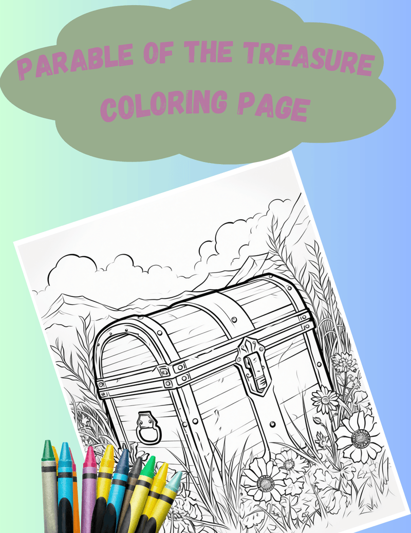 Parable Of Treasure In a Field Coloring Page Coloring Page - Children's Ministry Deals