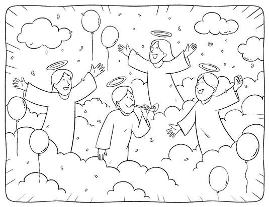 Party In Heaven Coloring Page