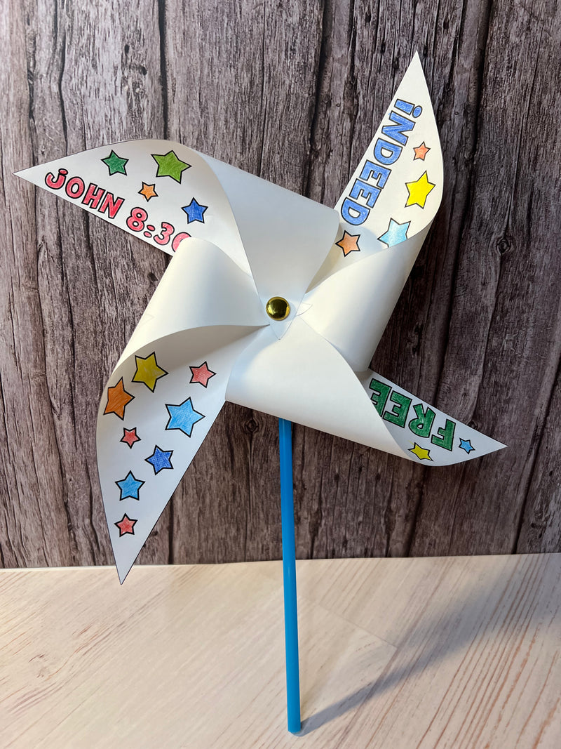 Load image into Gallery viewer, FREE Bible Verse Pinwheel Craft
