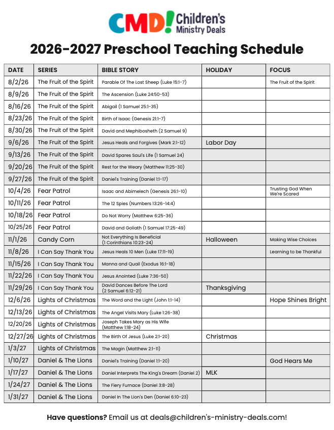 Load image into Gallery viewer, 2027 August-July Preschool 52-Week Scope &amp; Sequence
