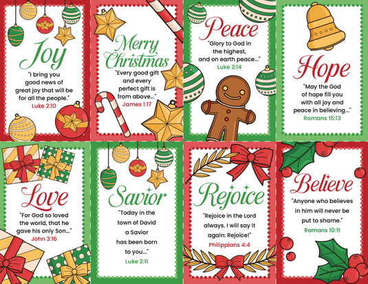Bible Verse Stocking Stuffer Cards