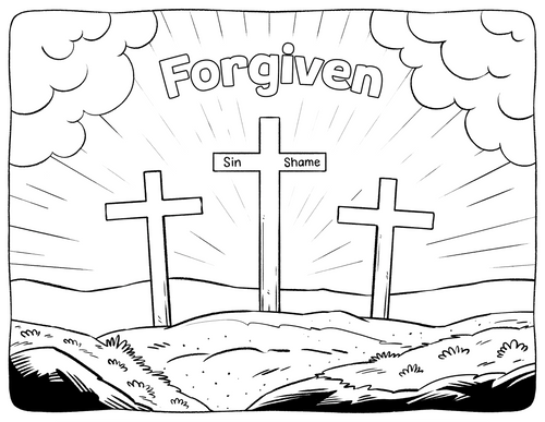 Three Crosses Coloring Page Coloring Page