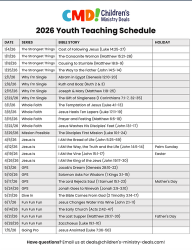 2026 Jan-Dec 52-Week Youth Ministry Bundle Scope & Sequence