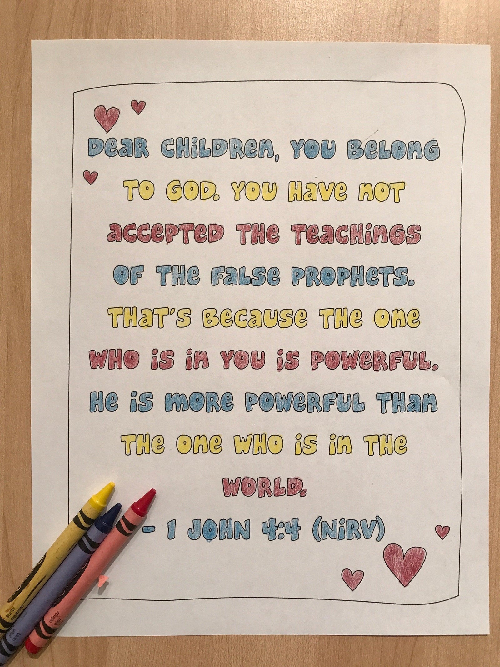 1 John 4:4 Bible Verse Coloring Page