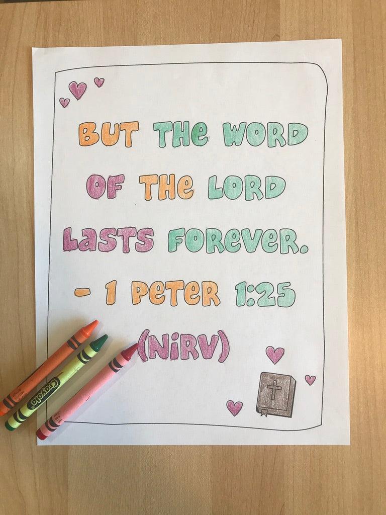 1 Peter 1:25 Bible Verse Coloring Page