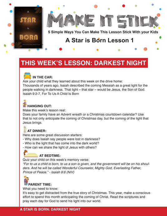 A Star Is Born 4-Week Christmas Children's Ministry Curriculum - Children's Ministry Deals