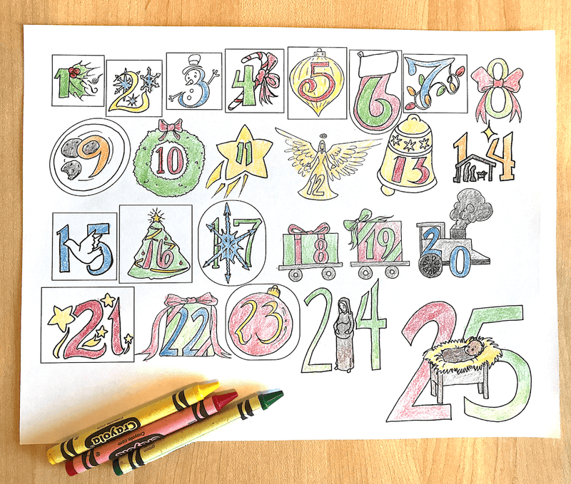 Load image into Gallery viewer, Free Advent Coloring Calendar for Kids
