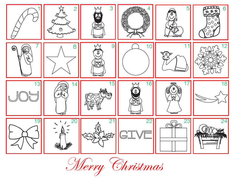 FREE Advent Coloring Calendar