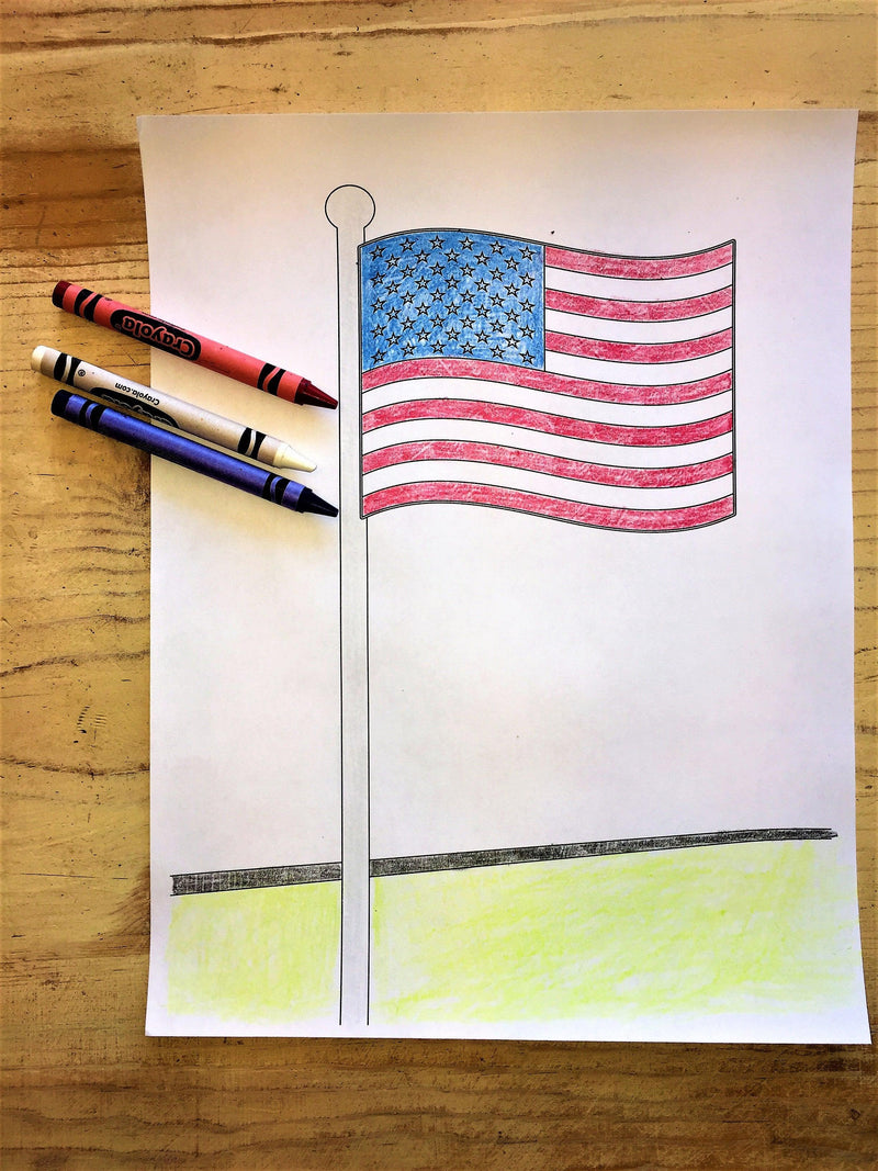 Load image into Gallery viewer, FREE American Flag Coloring Page
