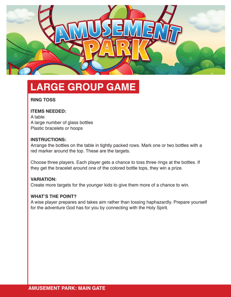 Amusement Program Amusement Park Children's Church Curriculum