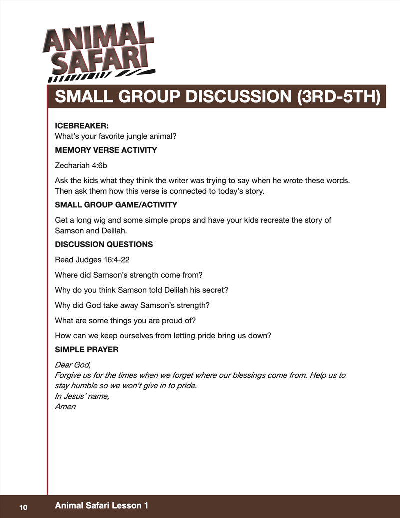 Animal Safari 8-Week Children's Ministry Curriculum - Children's Ministry Deals