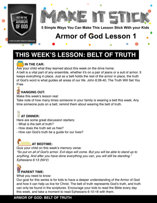 Armor of God 8-Week Children's Ministry Curriculum - Children's Ministry Deals
