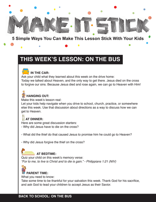 Back to School 4-Week Children's Ministry Curriculum - Children's Ministry Deals