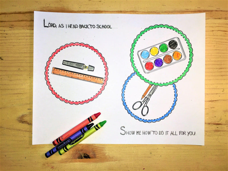 Load image into Gallery viewer, FREE Back to School Coloring Page- School Supplies
