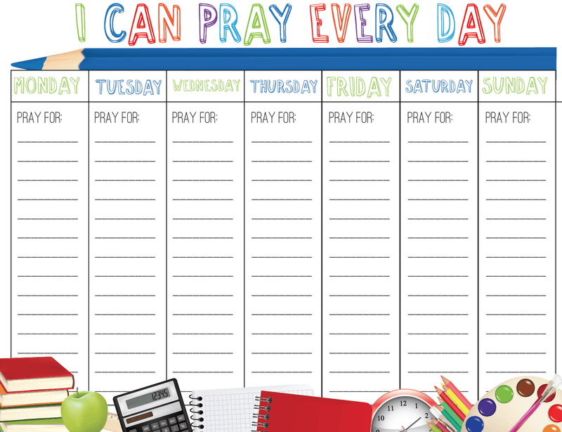FREE Back to School Prayer Calendar
