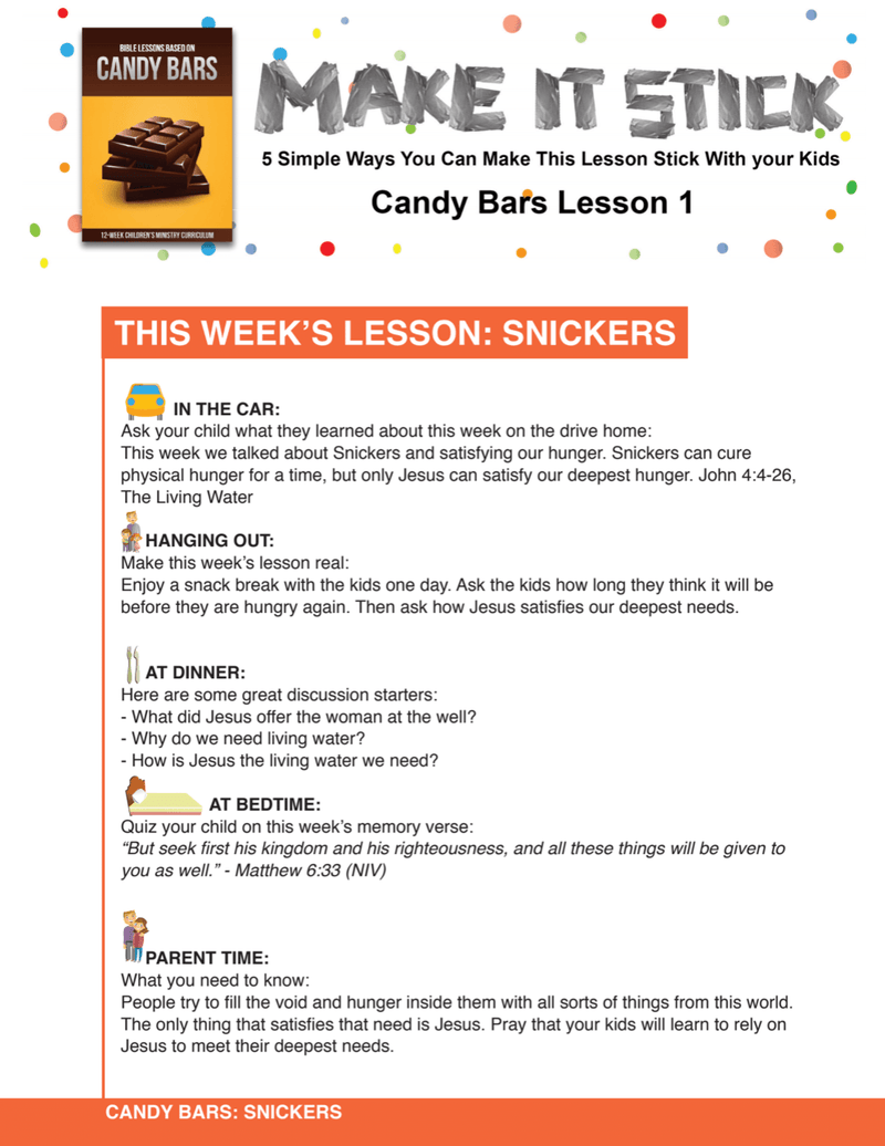 Load image into Gallery viewer, Candy Bars 12-Week Children&#39;s Ministry Curriculum - Children&#39;s Ministry Deals
