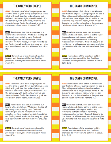 Candy Corn Gospel Cards for Kids