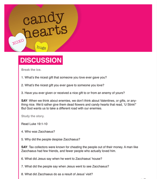 Candy Hearts 4-Week Children's Ministry Curriculum - Children's Ministry Deals