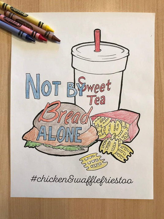 Chicken and Waffle Fries Coloring Page