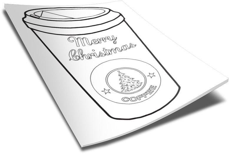 Load image into Gallery viewer, FREE Christmas Coffee Cup Coloring Page
