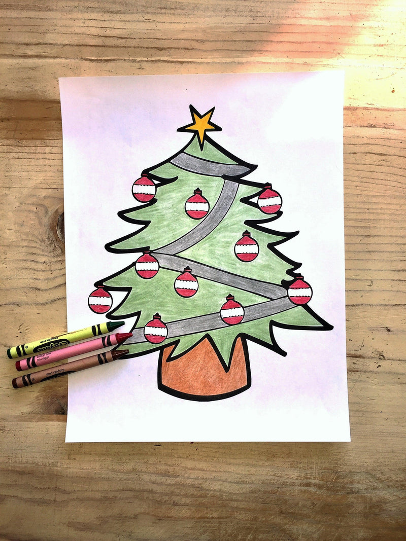 FREE Christmas Coloring Page-Tree 
