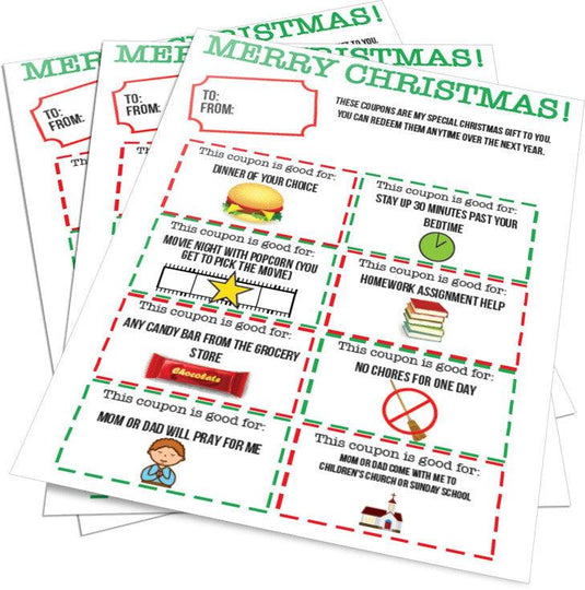 Christmas Gift Coupons for Kids