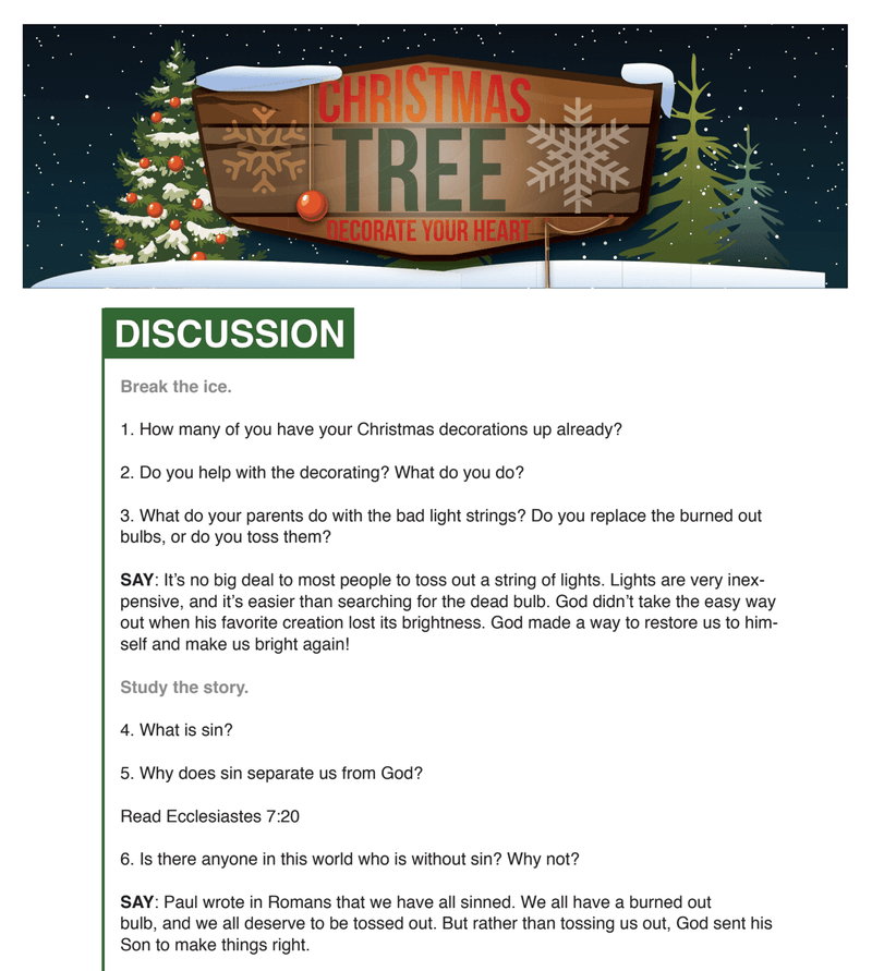 Christmas Tree 4-Week Christmas Children's Ministry Curriculum - Children's Ministry Deals