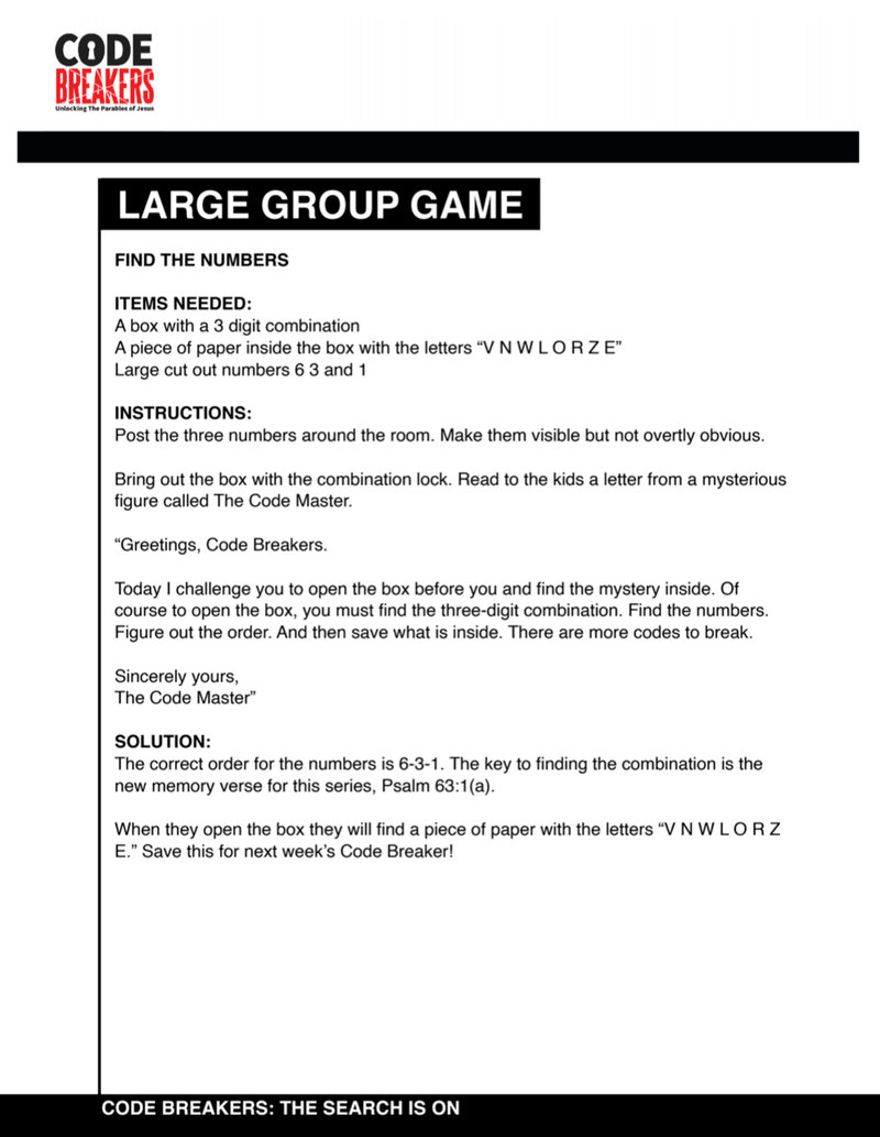 Codebreakers 8-Week Children’s Ministry Curriculum