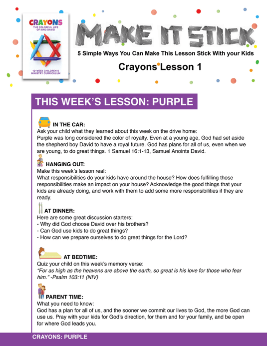 Crayons 12-Week Children's Ministry Curriculum - Children's Ministry Deals