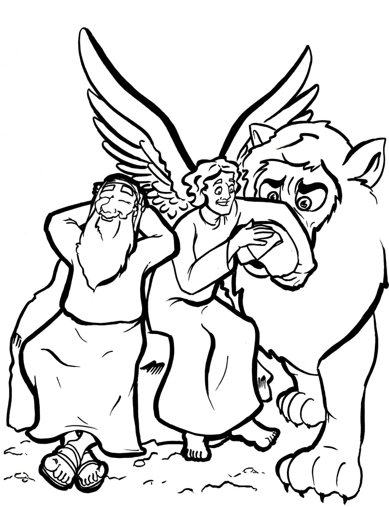 Daniel and the Lions' Den Coloring Page