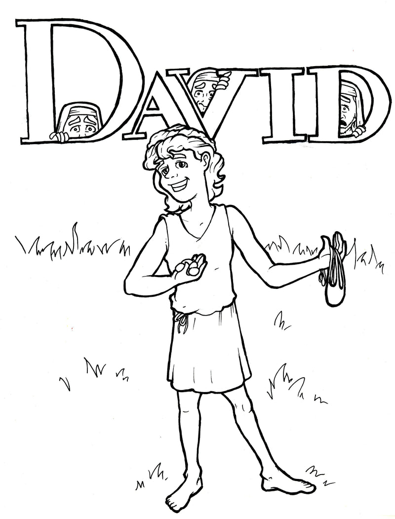 Load image into Gallery viewer, FREE David as a Boy Coloring Page
