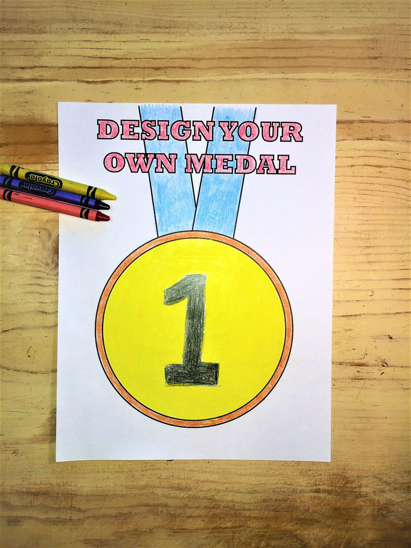Load image into Gallery viewer, FREE Design Your Own Medal Coloring Page
