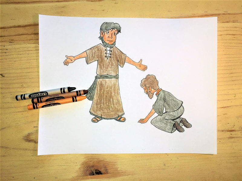 Load image into Gallery viewer, FREE Doubting Thomas Coloring Page
