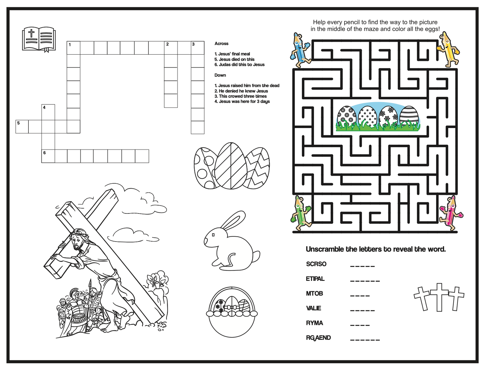 Easter Activity Sheet For Kids Church