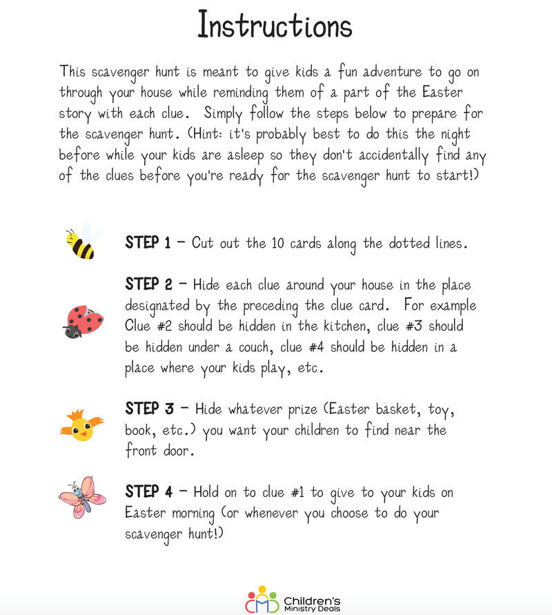 Easter Indoor Scavenger Hunt - Children's Ministry Deals