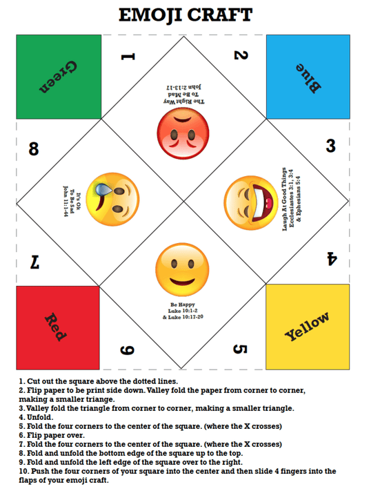 Emoji Origami Game for Kids Church