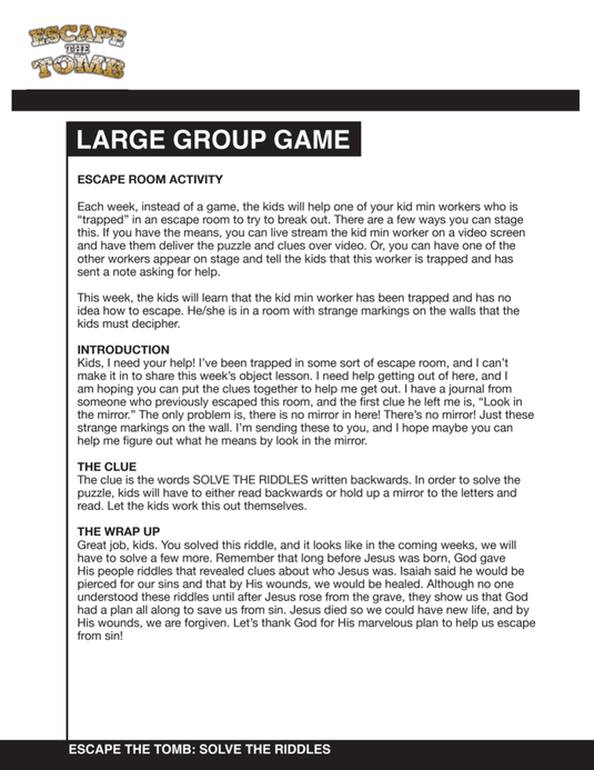 Escape the Tomb 4-Week Children's Ministry Curriculum - Children's Ministry Deals